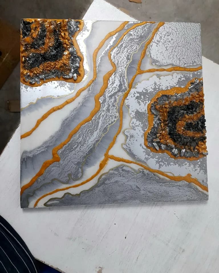 Geode epoxy wall art
