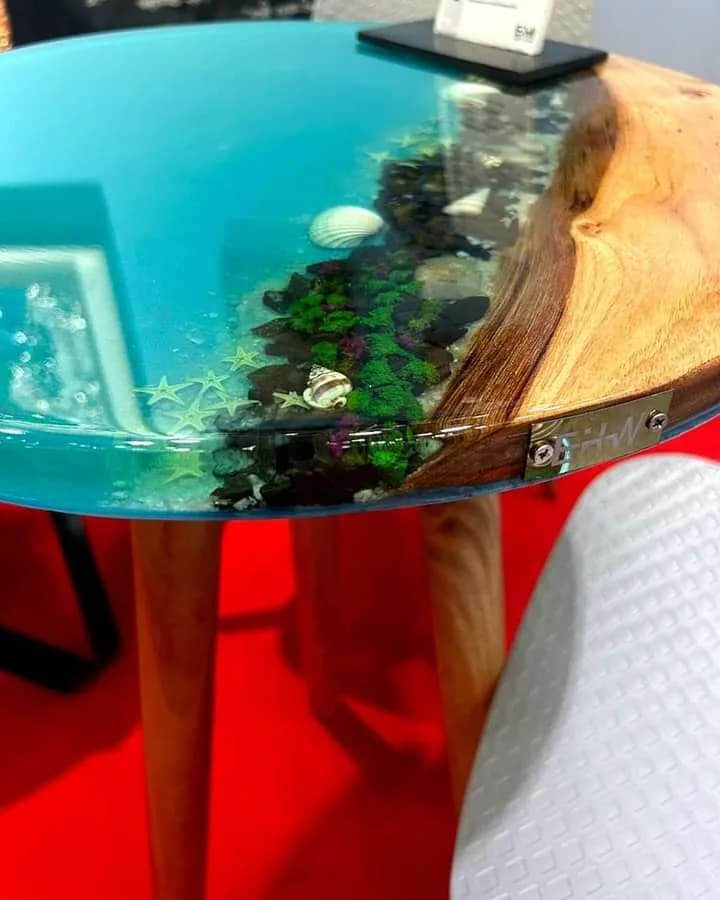 Epoxy Deep pour Ocean theme Center Table