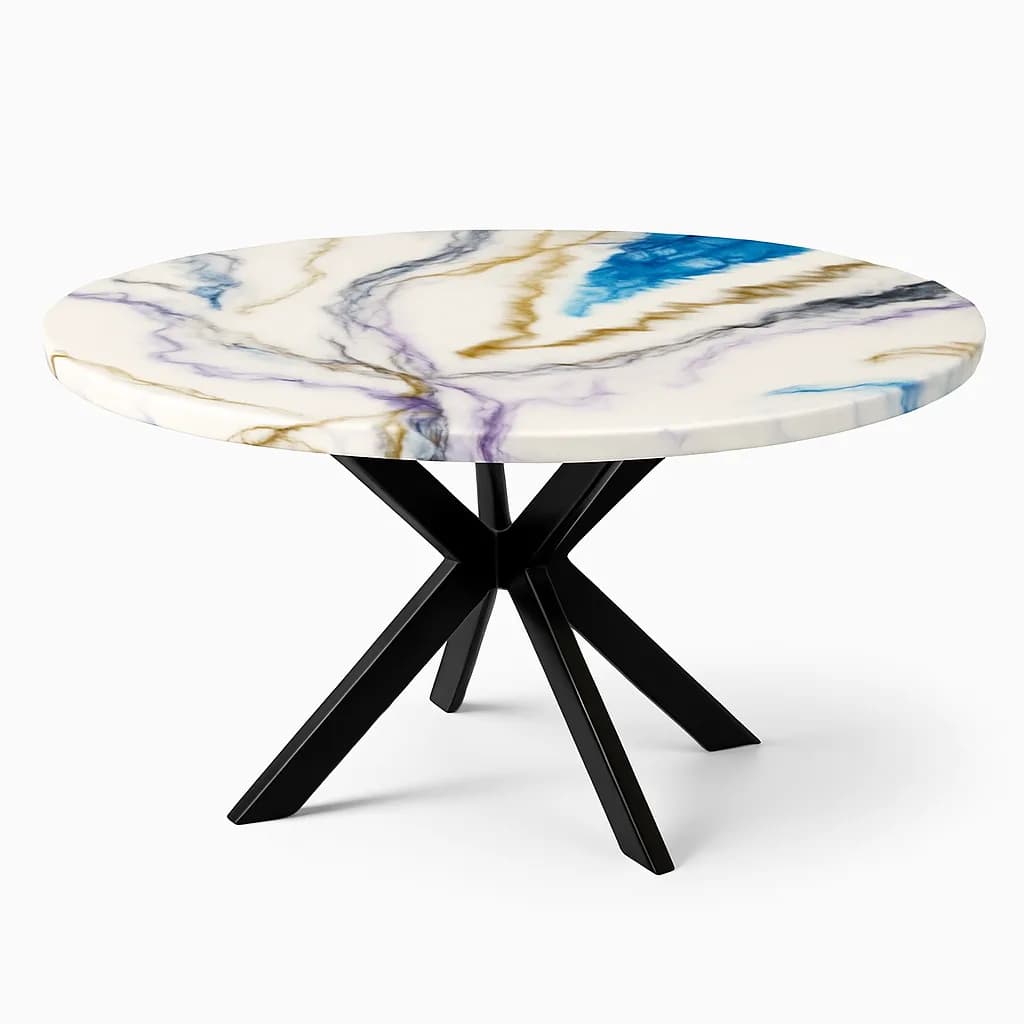 Epoxy Texture Art Round Table (4 seats), photo 1 of 1